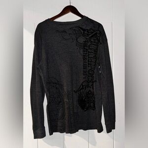 Southpole Men Truth & Liberty Long Sleeve Size XL Waffle Knit Punk Grunge Y2K‎